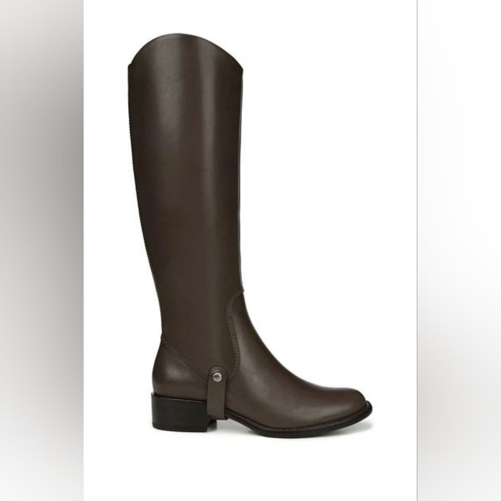 Via Spiga Leather Cody Stirrup Harness Riding Boot Brown Women 9 Narrow Calf